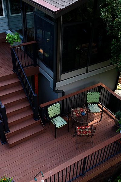 deck with table and chairs for outdoor experience newburgh in