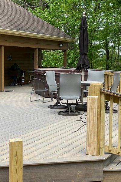 wooden deck close up installed at property backyard evansville in 1